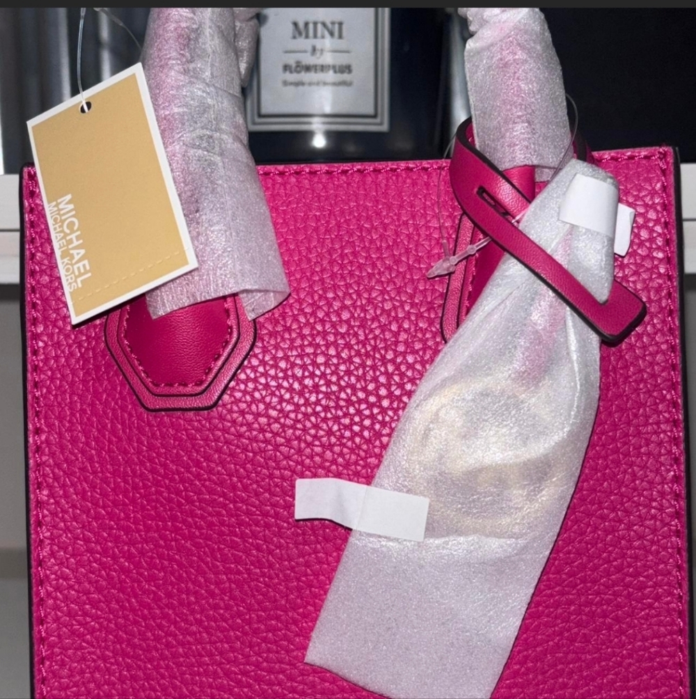 Michael Kors Pink Leather Mini Tote Bag Nwt - Picture 6 of 8